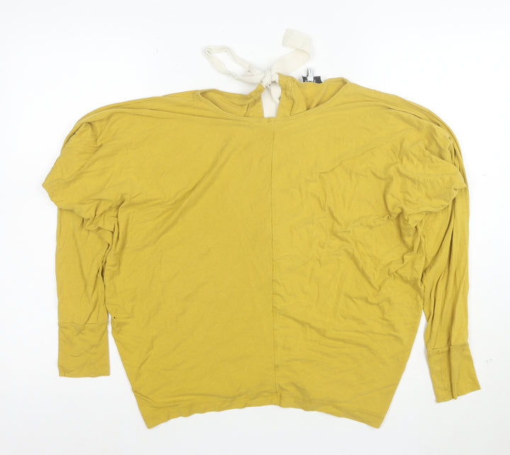 Reiss Women's Yellow Cotton Elastane Tunic Blouse Size S