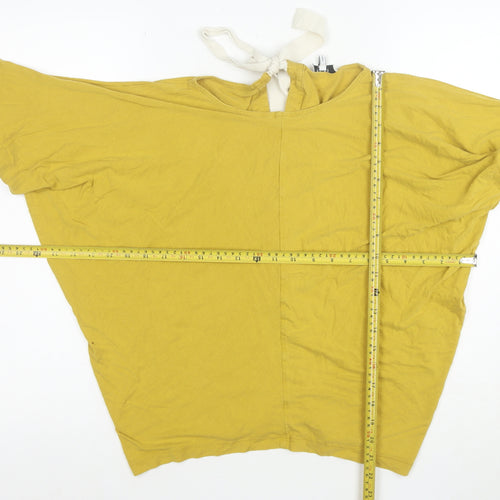 Reiss Women's Yellow Cotton Elastane Tunic Blouse Size S