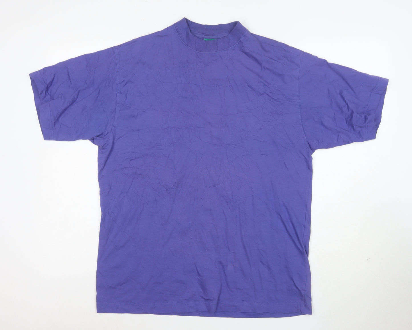 Canda Men's Purple Cotton Crew Neck Short Sleeve T-Shirt M