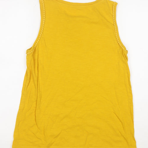 St. John's Bay Women's Yellow Crochet Trim Cotton Tank Top S