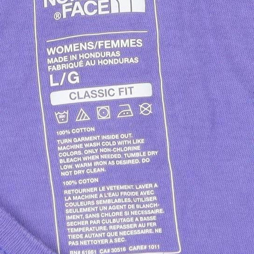 The North Face Women's Purple Classic Fit Cotton T-Shirt Size L