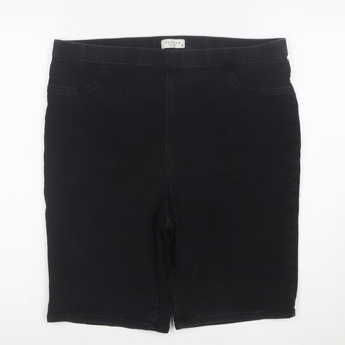 Papaya Denim Womens Black Size 16 Bermuda Shorts Stretch Cotton Blend