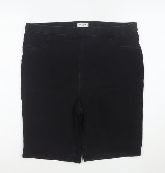 Papaya Denim Womens Black Size 16 Bermuda Shorts Stretch Cotton Blend