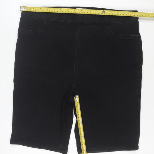 Papaya Denim Womens Black Size 16 Bermuda Shorts Stretch Cotton Blend