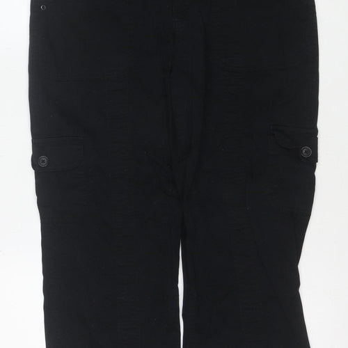 Style & Co Womens Black Cotton Cargo Trousers Size 10