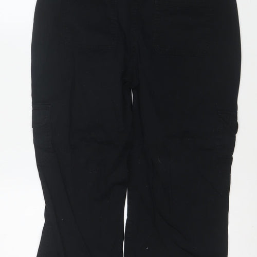 Style & Co Womens Black Cotton Cargo Trousers Size 10