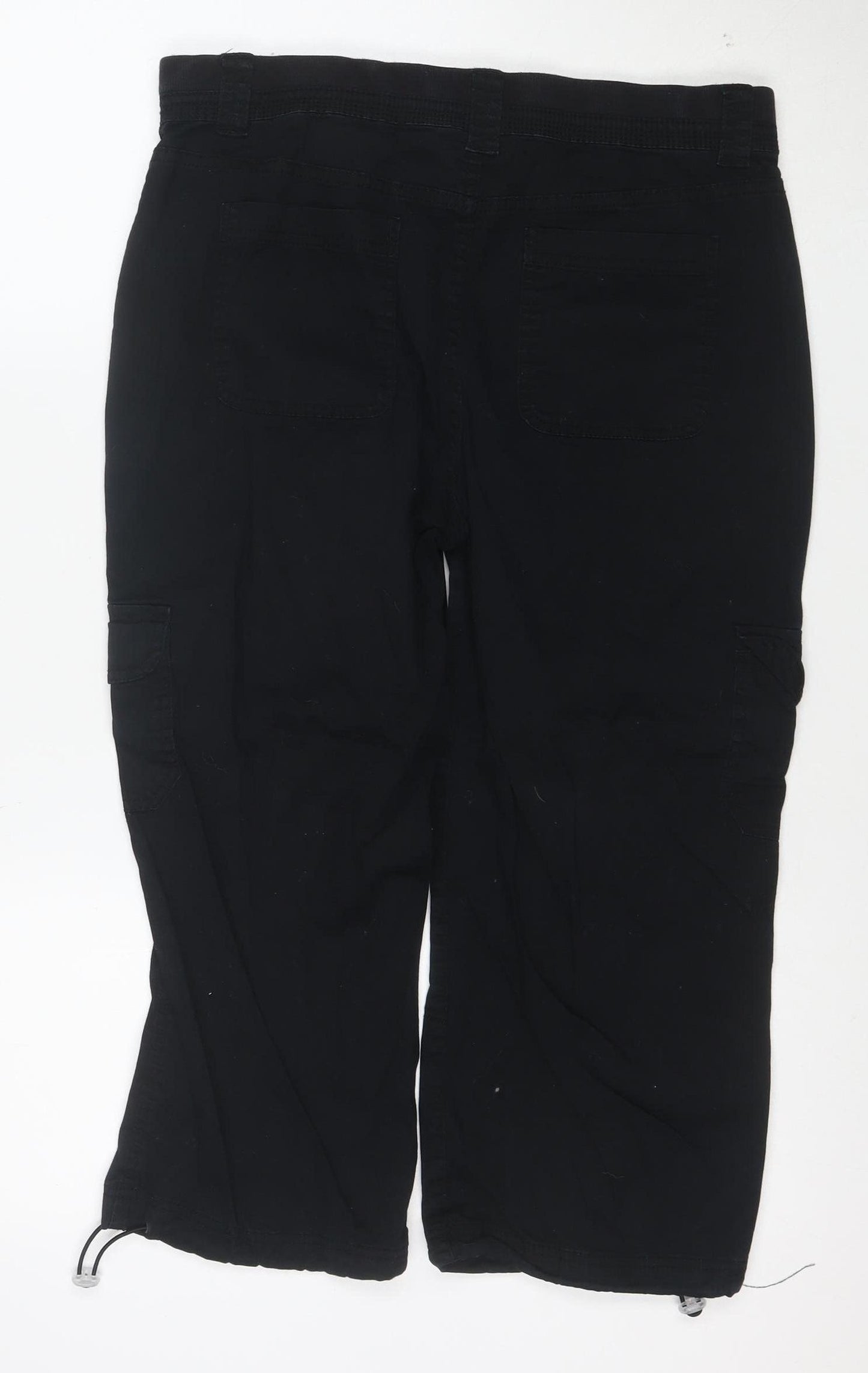 Style & Co Womens Black Cotton Cargo Trousers Size 10