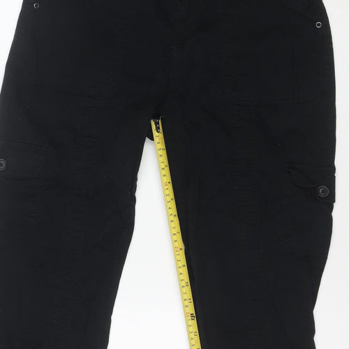 Style & Co Womens Black Cotton Cargo Trousers Size 10