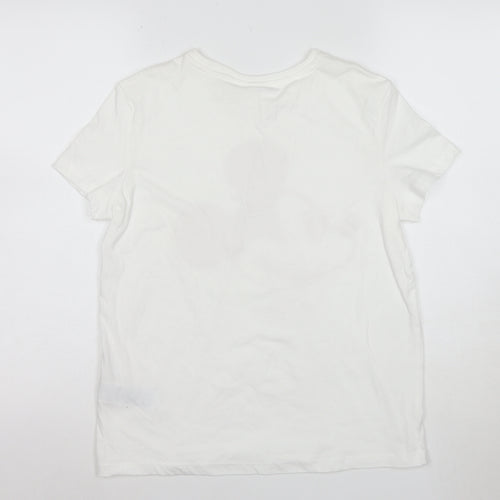 Disney Women’s White Mickey Mouse Short Sleeve Cotton T-Shirt S