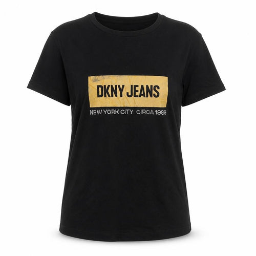 DKNY Jeans Women's Black Cotton Crew Neck T-Shirt Size M