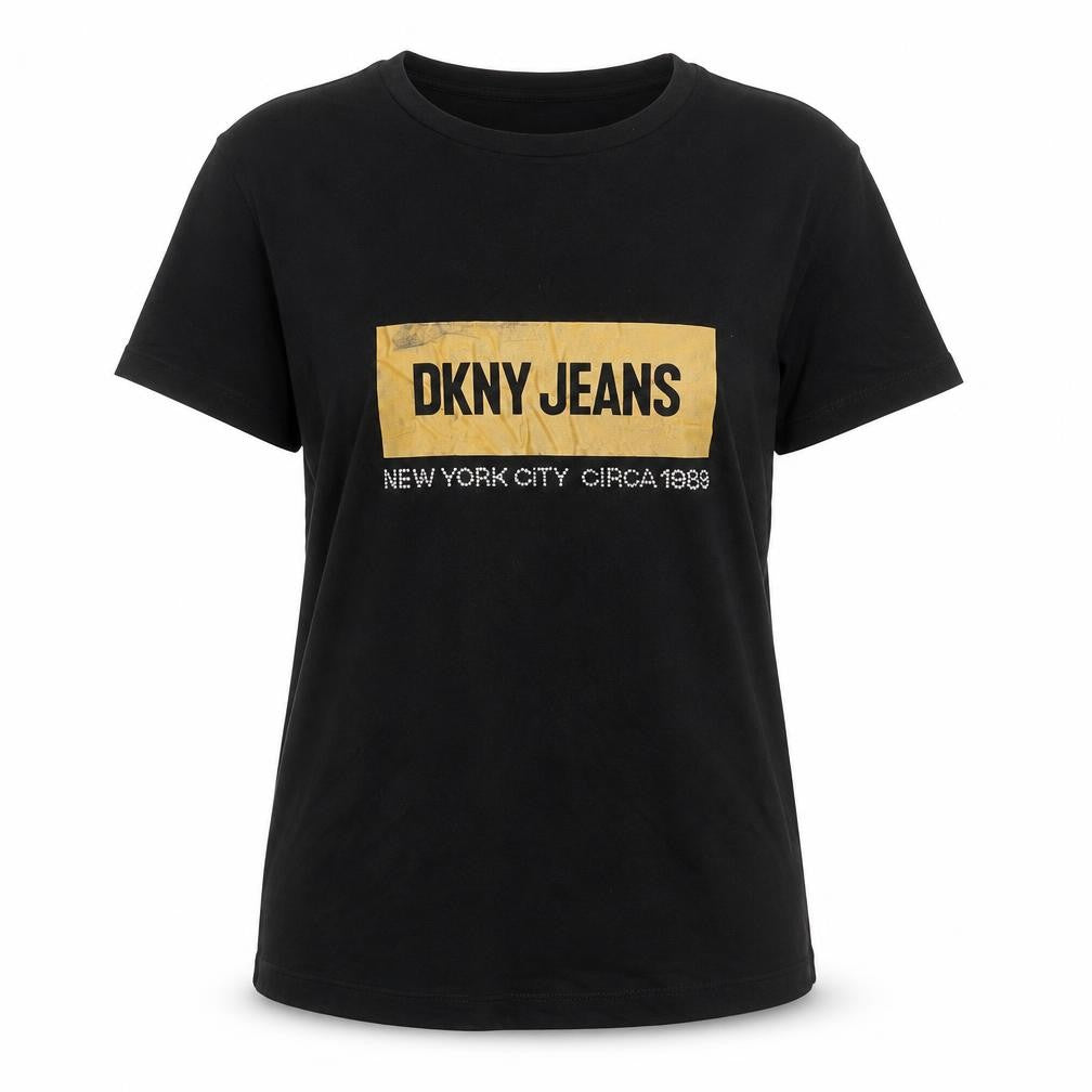 DKNY Jeans Women's Black Cotton Crew Neck T-Shirt Size M