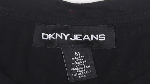 DKNY Jeans Women's Black Cotton Crew Neck T-Shirt Size M