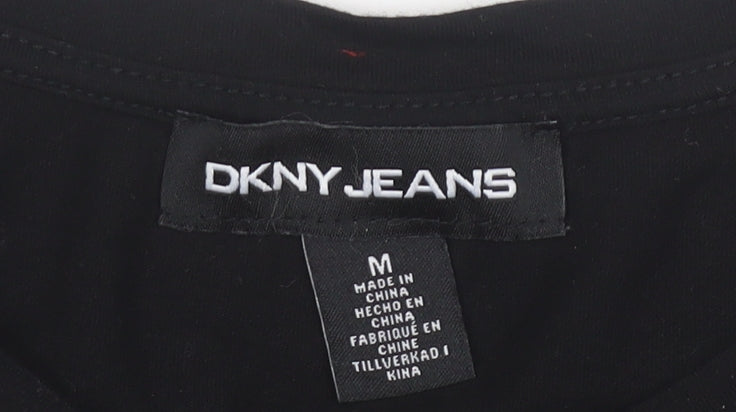 DKNY Jeans Women's Black Cotton Crew Neck T-Shirt Size M