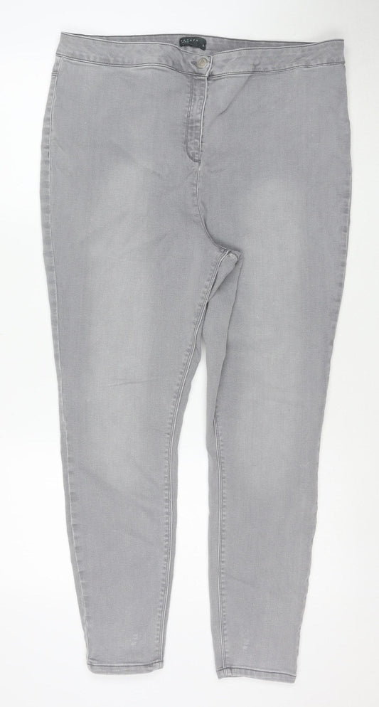 Papaya Women Grey Stretch Skinny Jeans Size 20