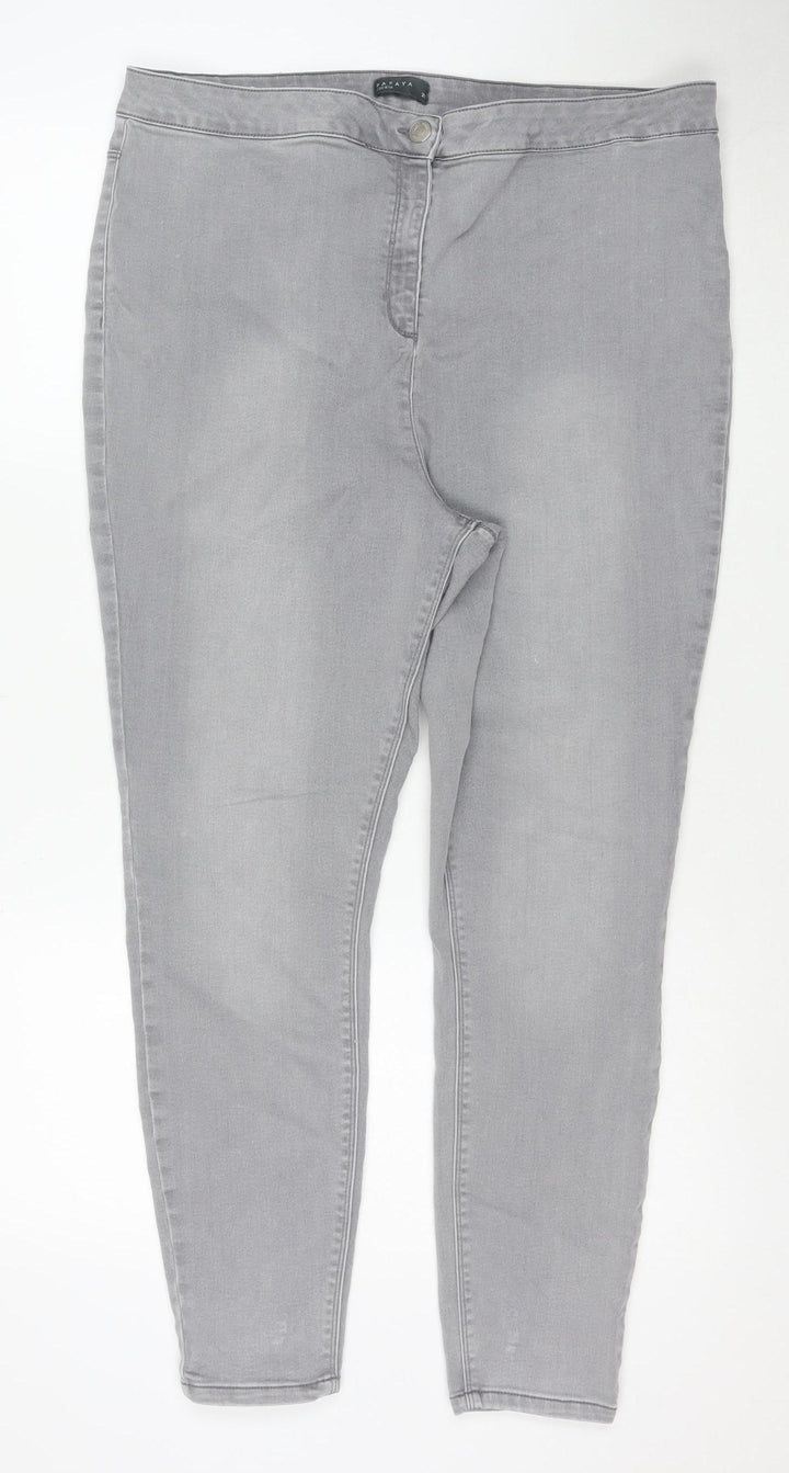 Papaya Women Grey Stretch Skinny Jeans Size 20
