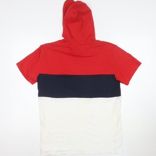 Glostory Men's Multicoloured XL Hooded Colourblock Graphic T-Shirt