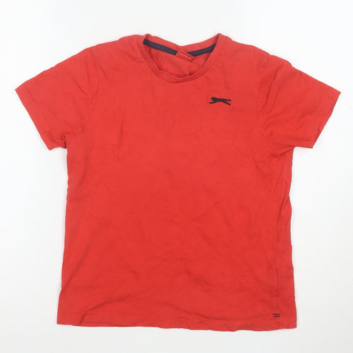 Slazenger Boys Red Short Sleeve Crew Neck Cotton T-Shirt 9-10 Years
