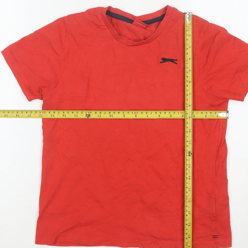 Slazenger Boys Red Short Sleeve Crew Neck Cotton T-Shirt 9-10 Years