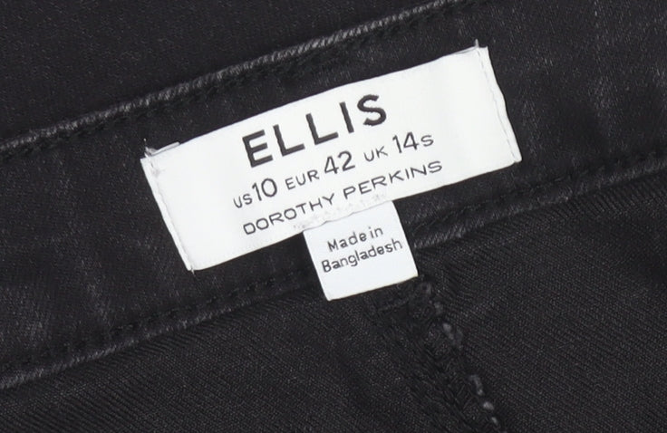 Dorothy Perkins Women's Black Ellis Skinny Jeans Size 14S Cotton Blend