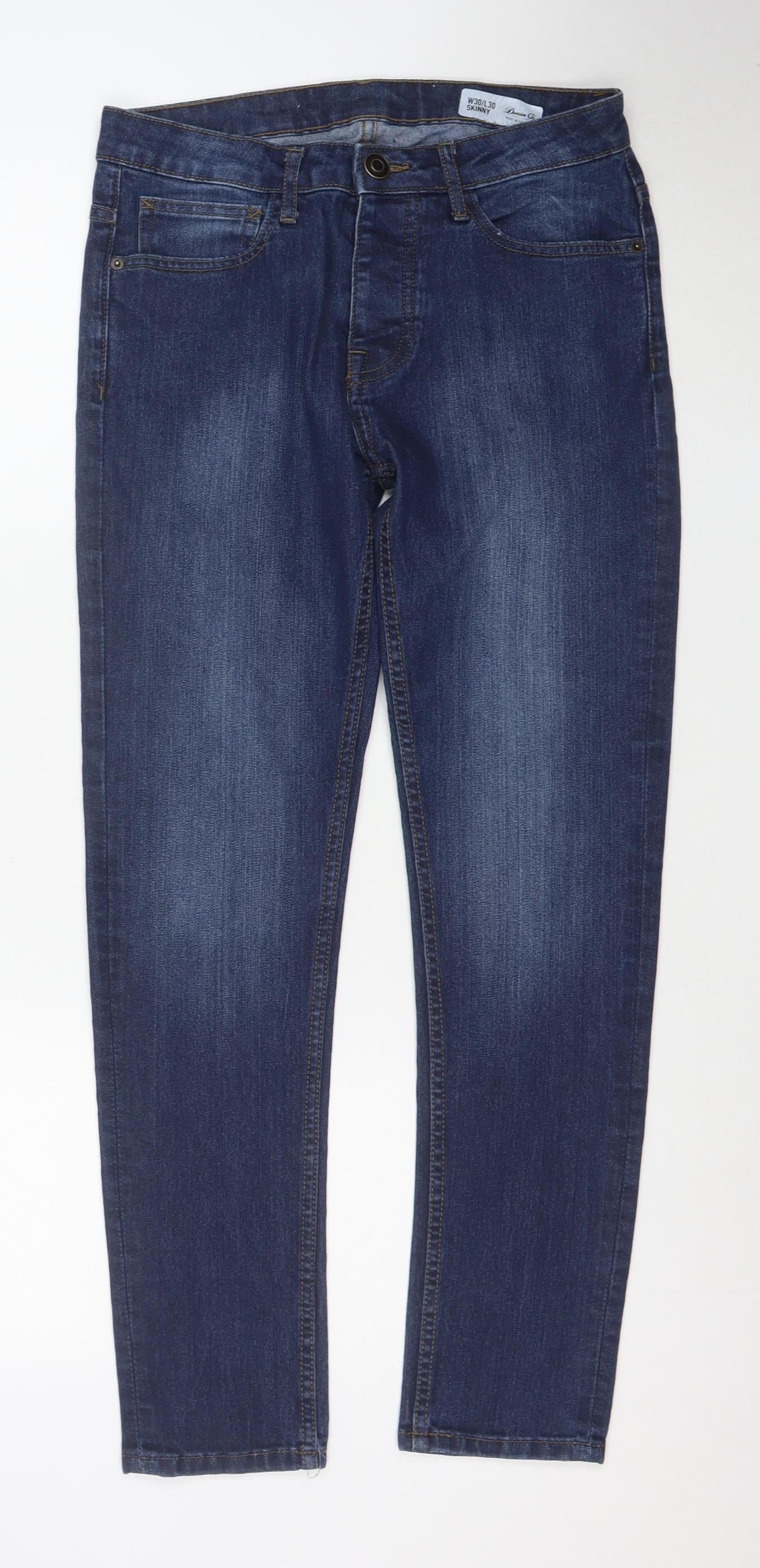 Denim Co. Women's Blue Skinny Jeans W30 L30 Cotton Blend