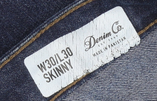 Denim Co. Women's Blue Skinny Jeans W30 L30 Cotton Blend
