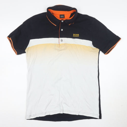 Hugo Boss Men's Multicoloured Cotton Short Sleeve Polo Shirt L