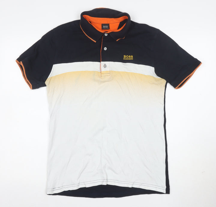 Hugo Boss Men's Multicoloured Cotton Short Sleeve Polo Shirt L