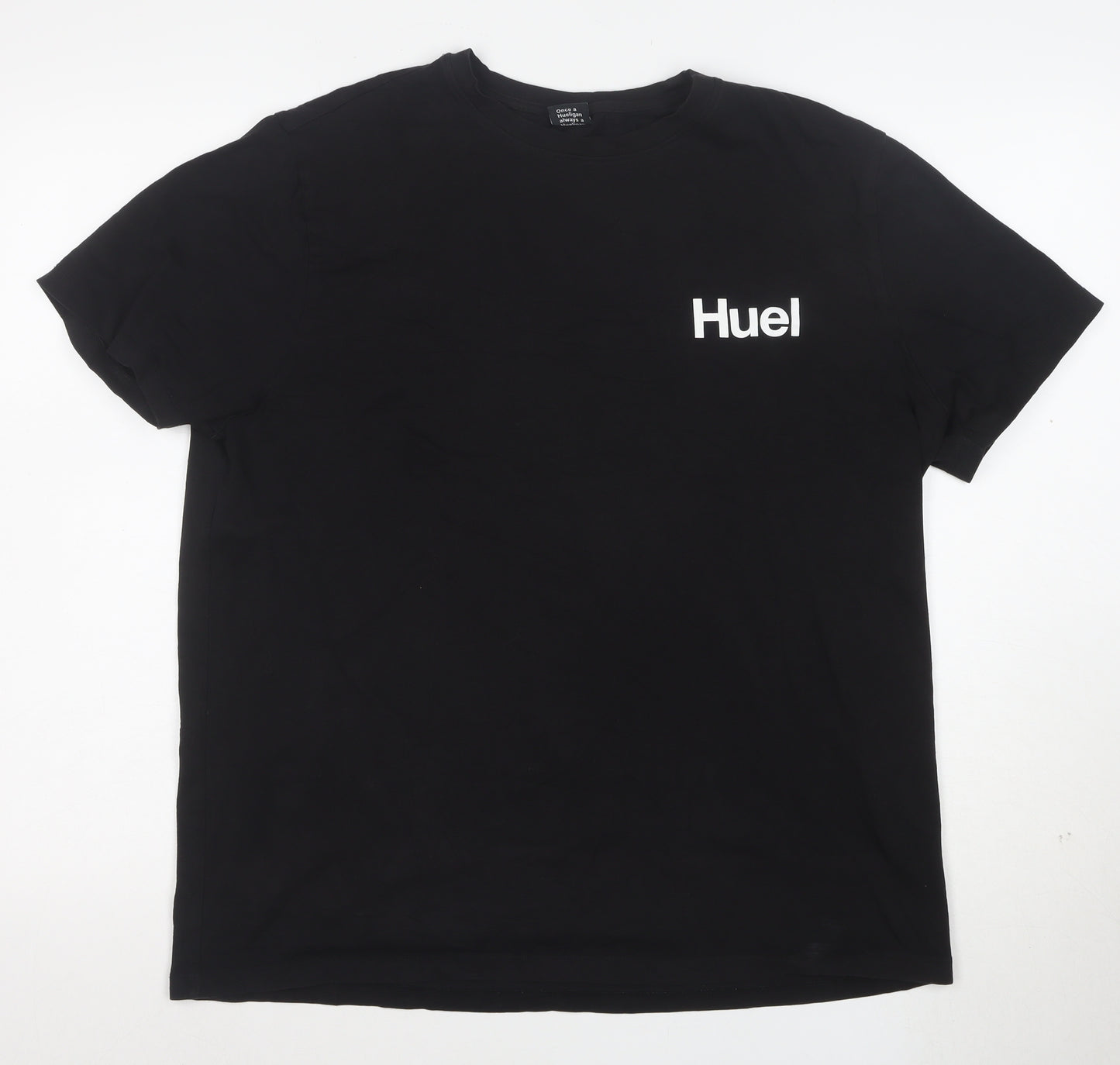 Huel Men's Black Large Crew Neck Short Sleeve Cotton T-Shirt