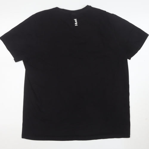 Huel Men's Black Large Crew Neck Short Sleeve Cotton T-Shirt