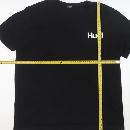Huel Men's Black Large Crew Neck Short Sleeve Cotton T-Shirt