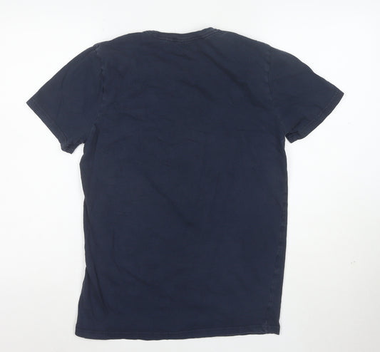 Oakley Men's Blue Slim Fit Graphic Cotton T-Shirt M