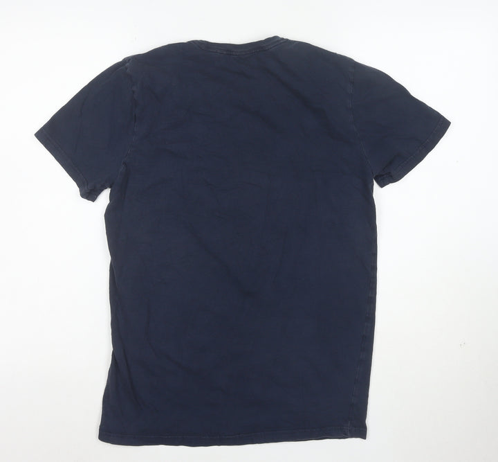 Oakley Men's Blue Slim Fit Graphic Cotton T-Shirt M