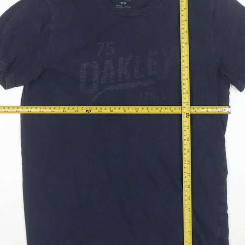 Oakley Men's Blue Slim Fit Graphic Cotton T-Shirt M