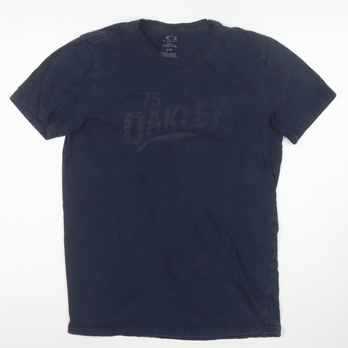 Oakley Men's Blue Slim Fit Graphic Cotton T-Shirt M