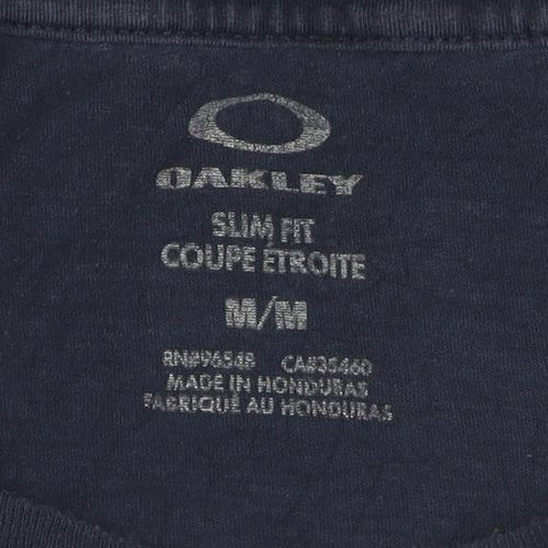 Oakley Men's Blue Slim Fit Graphic Cotton T-Shirt M