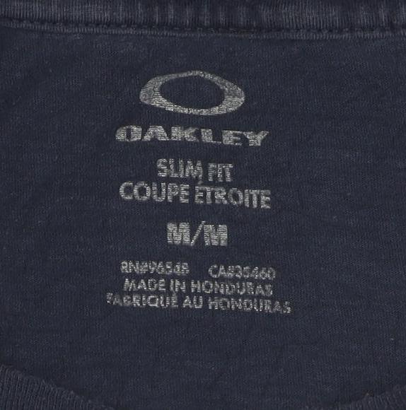 Oakley Men's Blue Slim Fit Graphic Cotton T-Shirt M