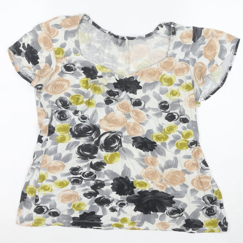 Wallis Women's Multicoloured Floral Viscose T-Shirt Size 14