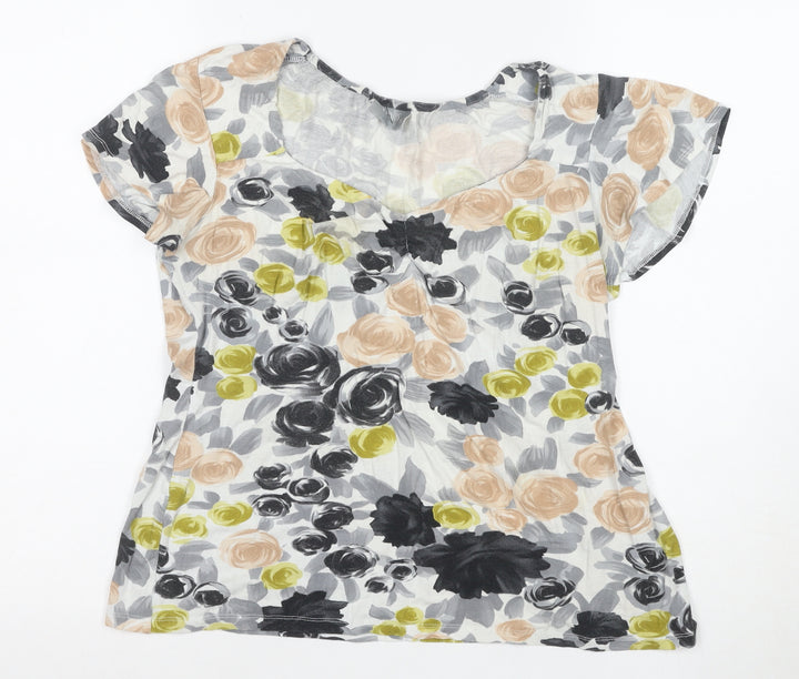Wallis Women's Multicoloured Floral Viscose T-Shirt Size 14