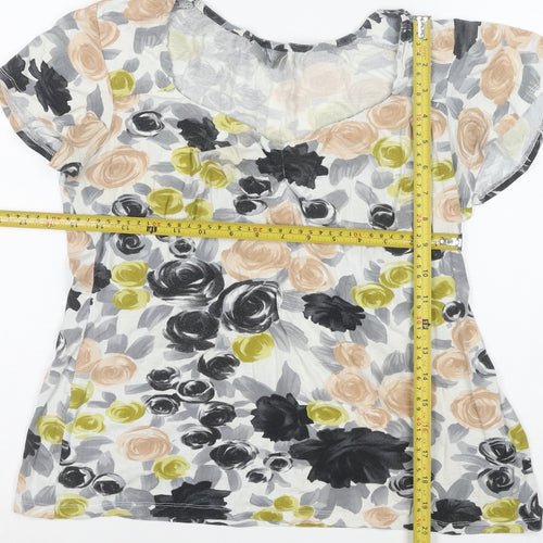 Wallis Women's Multicoloured Floral Viscose T-Shirt Size 14