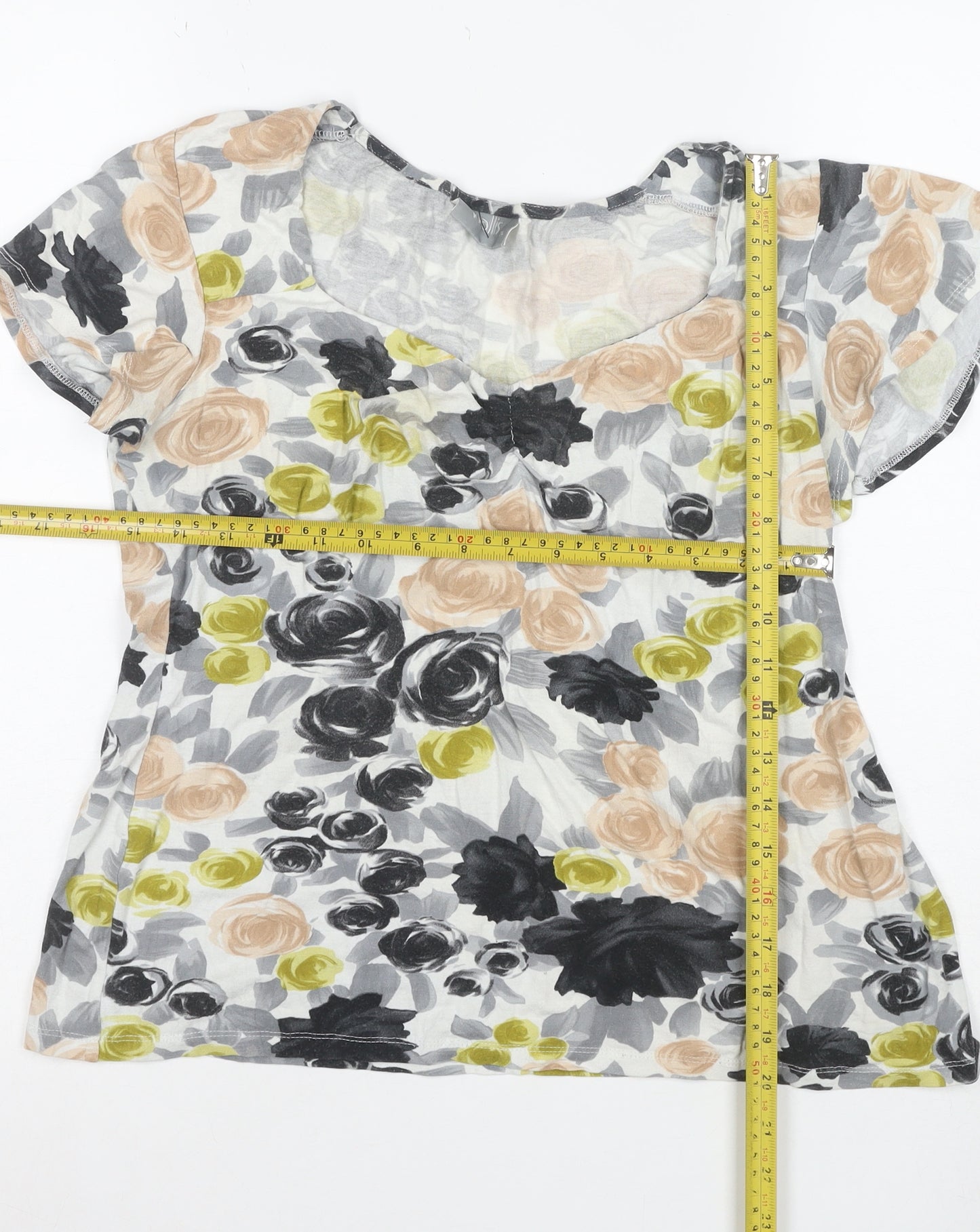 Wallis Women's Multicoloured Floral Viscose T-Shirt Size 14