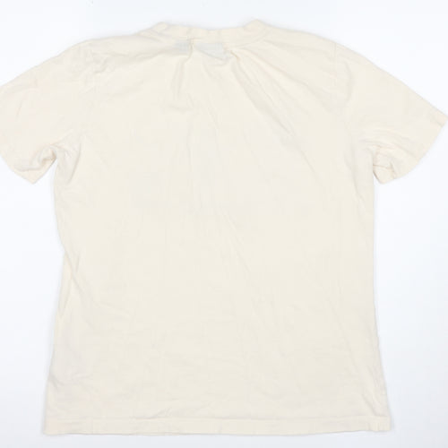 Superdry Women's Beige Graphic Print Cotton T-Shirt Size 8