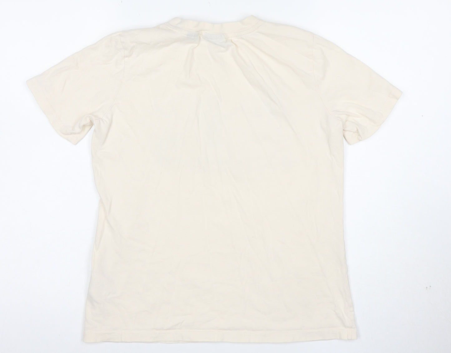 Superdry Women's Beige Graphic Print Cotton T-Shirt Size 8