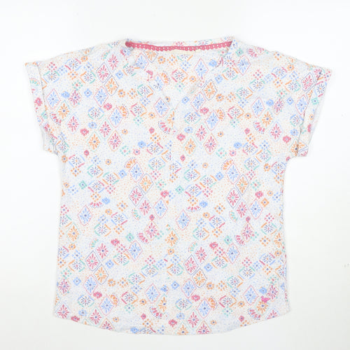 The Edinburgh Woollen Mill Women’s Multicoloured Linen Blend Tunic Blouse S