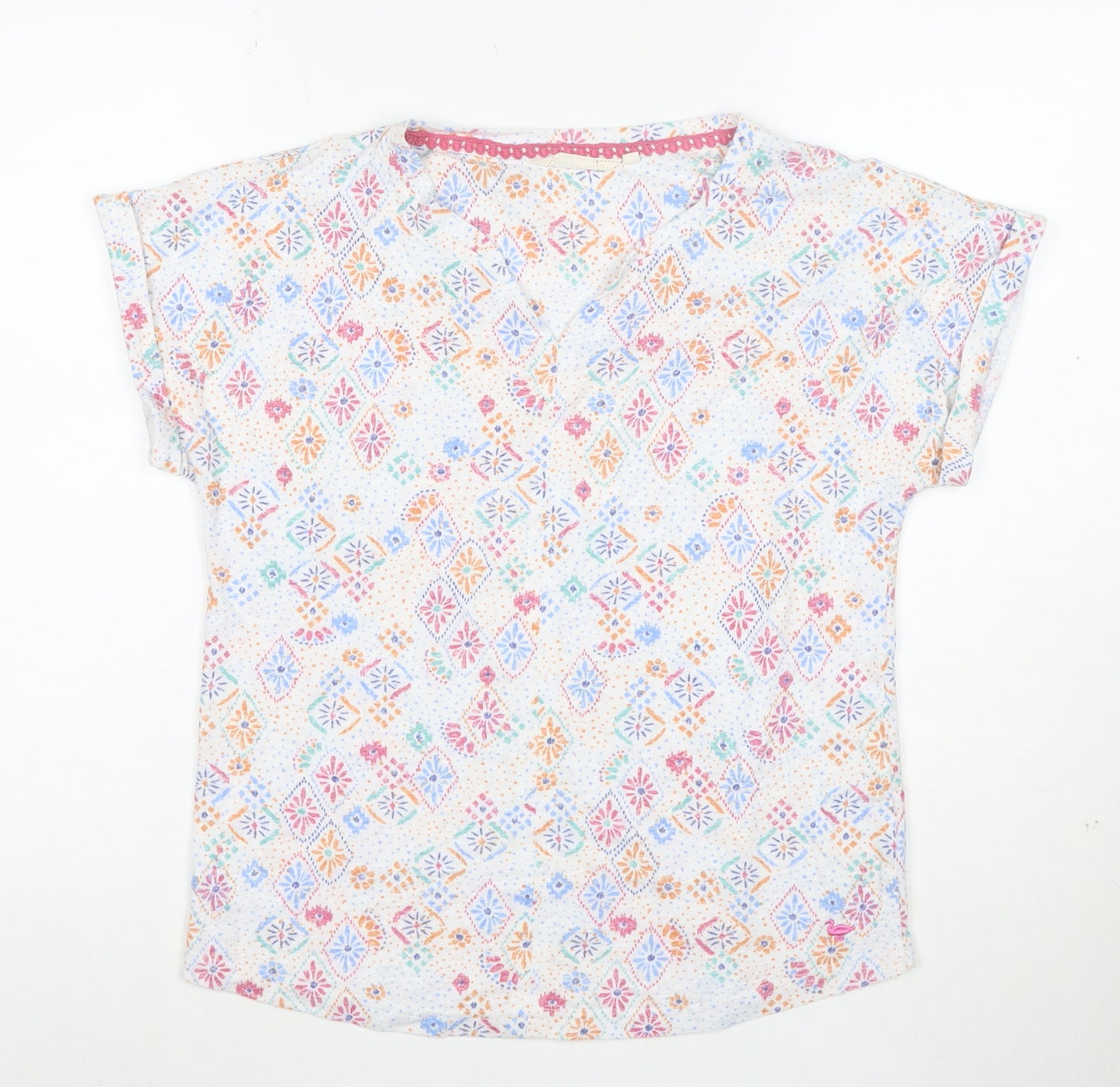 The Edinburgh Woollen Mill Women’s Multicoloured Linen Blend Tunic Blouse S
