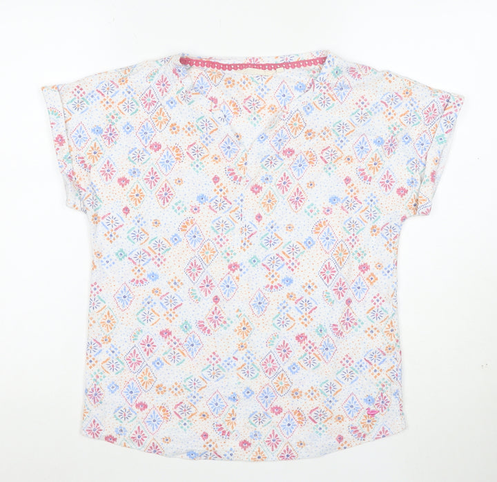 The Edinburgh Woollen Mill Women’s Multicoloured Linen Blend Tunic Blouse S