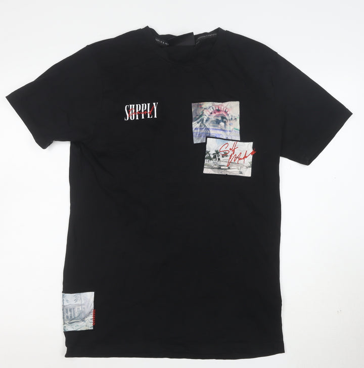 Supply & Demand Men's Black XL Graphic Print Crew Neck T-Shirt