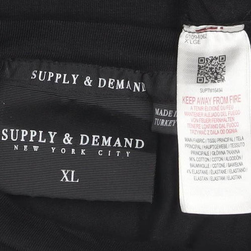 Supply & Demand Men's Black XL Graphic Print Crew Neck T-Shirt