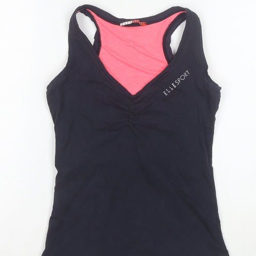 ELLE SPORT Women's Black Racerback Tank Top Size 10 Slim Fit