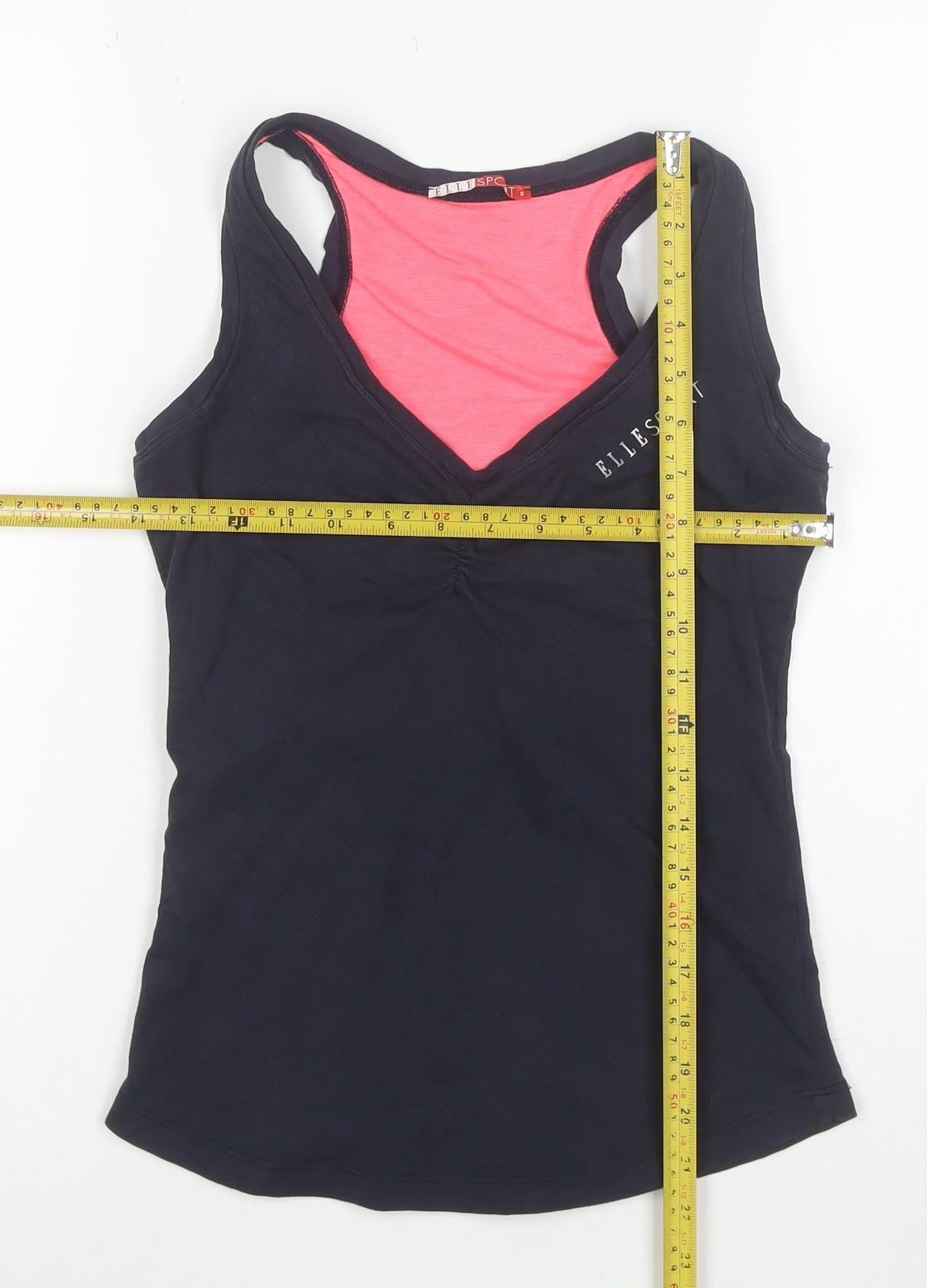 ELLE SPORT Women's Black Racerback Tank Top Size 10 Slim Fit