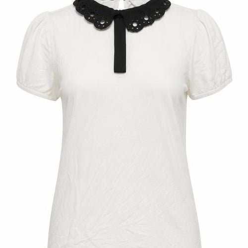 Ted Baker Women's White Collared Short Sleeve Cotton Blouse Size M